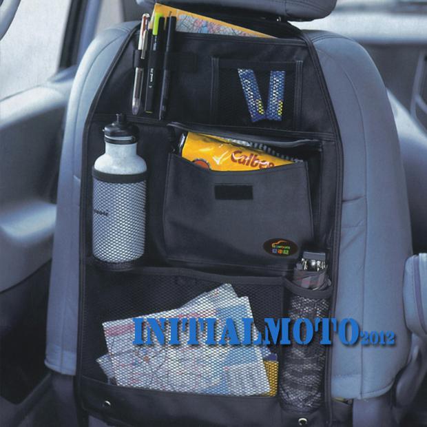 Black car inside back rear seat organizer holder multi-pocket travel storage bag