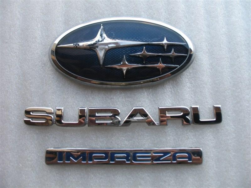 2006 subaru impreza wagon hatchback rear trunk emblem decal logo oem set 06 07