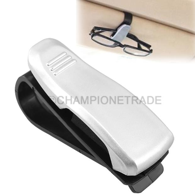 White car sun visor eye sunglasses eyeglasses glasses card holder clip universal