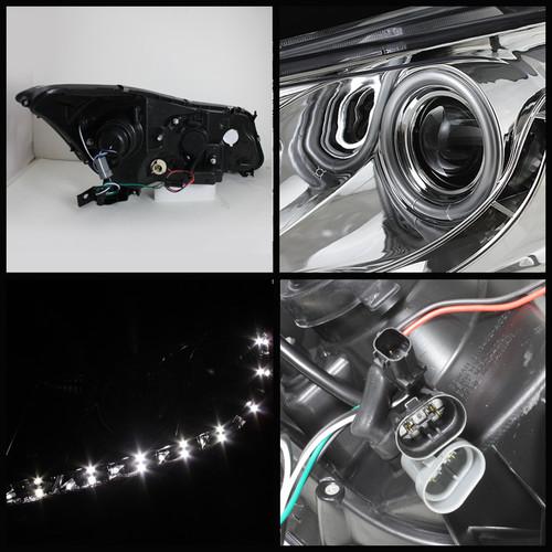08-12 Accord 4 Dr Clear Projector Drl Headlights+Red Clear Led Tubes Tail Lights, US $405.45, image 2