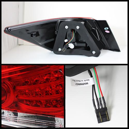 08-12 Accord 4 Dr Clear Projector Drl Headlights+Red Clear Led Tubes Tail Lights, US $405.45, image 3