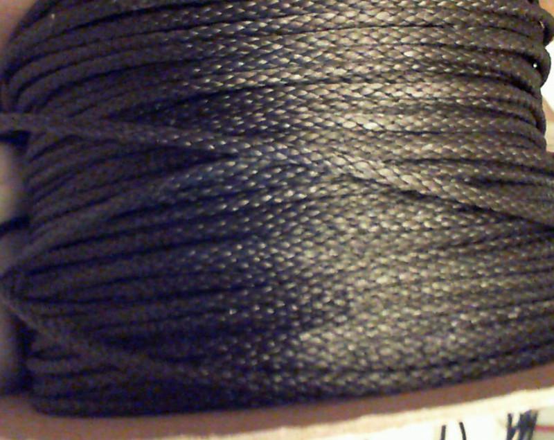 100' of 1/8" "black" amsteel-blue by samson rope made from dyneema sk-75 fiber