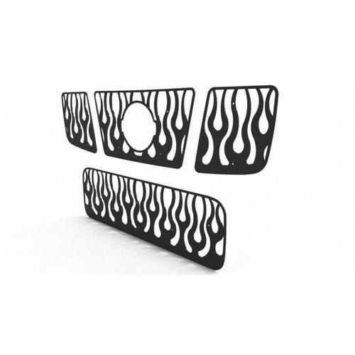 Nissan Armada 04-07 Vertical Flame Black Powdercoat Truck Grill Insert Add-On, US $129.95, image 2