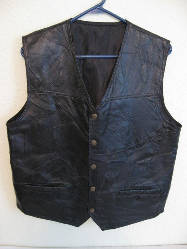 Genuine leather vest (black)