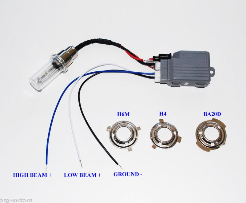 Hid kit motorcycle bi xenon head light hi lo h4 harley sportster xl c 883 1200 n