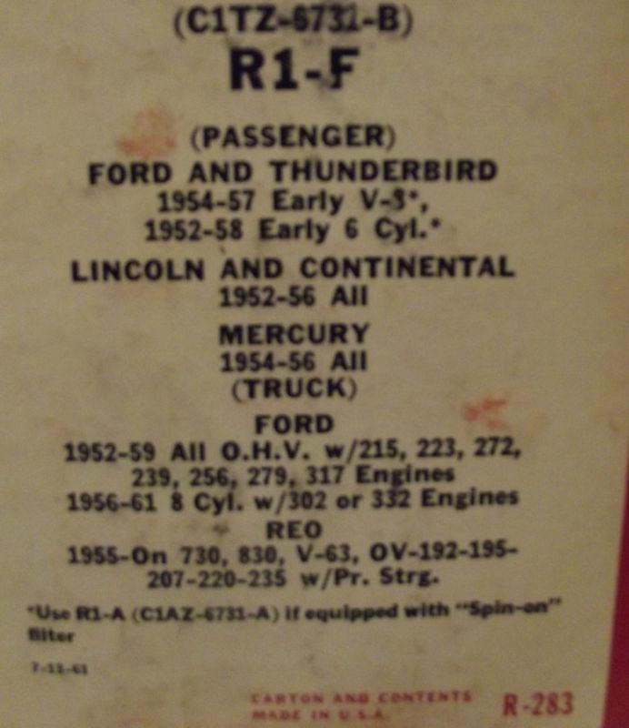 1952-1957 FORD Oil Filter LOT by ATLAS F-12 ROTUNDA R1-F HASTINGS P314, US $19.99, image 4