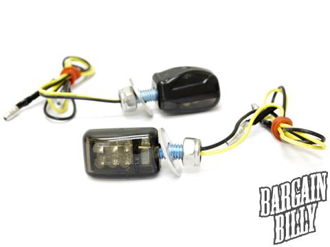 New mini black led motorcycle blinkers turn signals lights smoke lens indicators