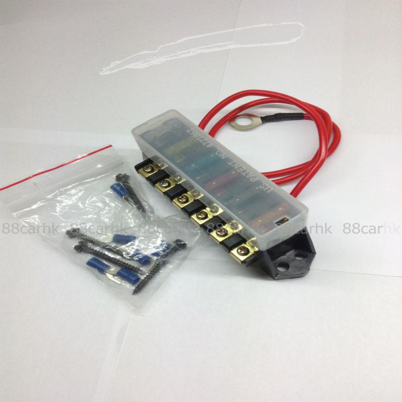 * 6 circuit atc/ato raised fuse block  with  hot wire lead, fuse & terminal  *
