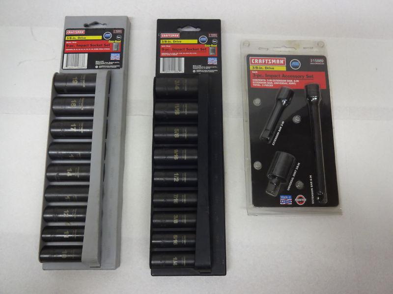 Craftsman 3/8" sockets #915882 & #195883, + #915889 extension set l@@k!!!