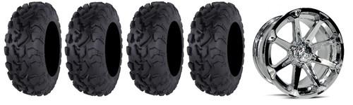 Msa chrome diesel 14" atv wheels 30" bajacross tires sportsman xp 550 850