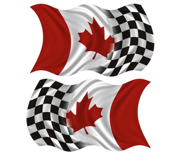 Buy Canada Racing Flag Decal SET 4"x2.4" Canadian Vinyl Race Car