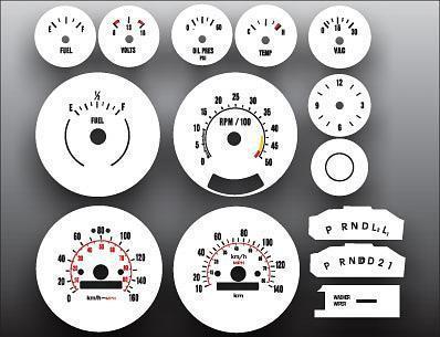 1973-1979 chevrolet truck metric kph kmh instrument cluster white face gauges