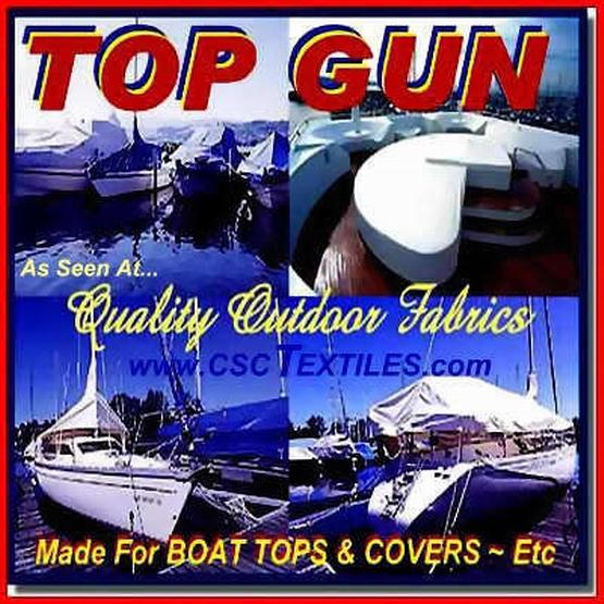 Top gun 62"w fabric 5yds uvr wr ~ for covers boat bimini marine outdoor prof uvr
