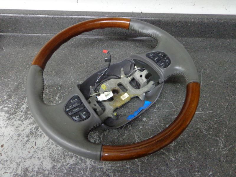 Ford lincoln navigator f150 f250 superduty expedition grey & wood steering wheel