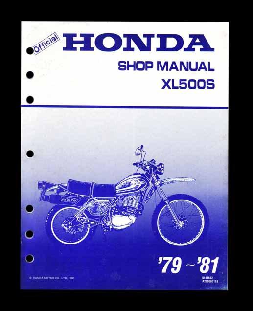 1979-81 honda 500cc xl500 xl500s xl 500 repair manual