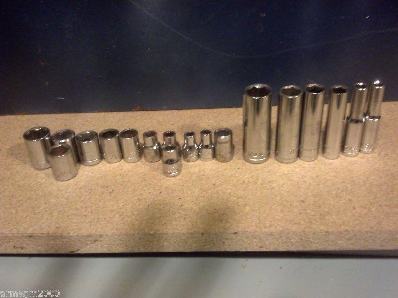 Taiwan used sockets 17 pcs sockets 1/4" drive