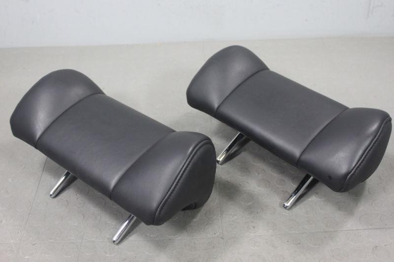 03-04 infiniti g35 sedan black leather rear headrest head rest pair set