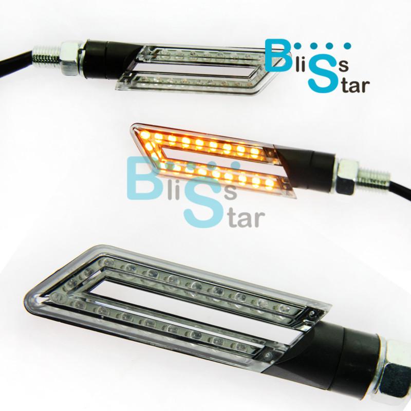 Hollow universal motorcycle led turn signals light blinker amber indicator