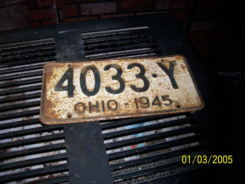 1945 ohio oh 45  license plate tag rat rod car  chevy ford dodge gmc chevrolet
