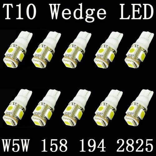 10x xenon white t10 wedge 5smd 5050 led light bulbs 192 168 194 w5w 2825 158 f1