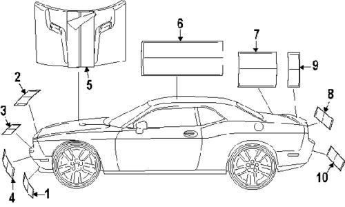 Dodge 1ua36gx9aa genuine oem factory original stripe