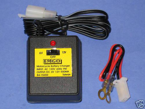 Battery trickle charger 12 or 6 volt motorcycle atv 12v