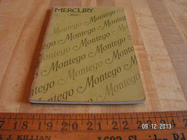 1975 mercury montego original owner's / owners manual