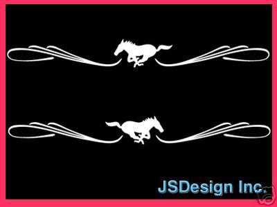 2 old school horse pinstriping decal - car window decal