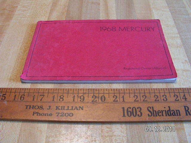 1968 mercury monterey/montclair/park lane/wagons original owner's/owners manual