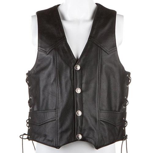 River road wyoming nickel leather vest black