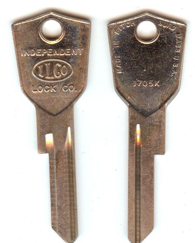 Key blank vintage chrysler / imperial 1957 to 1963 - ign/door 1705k y139 l199m