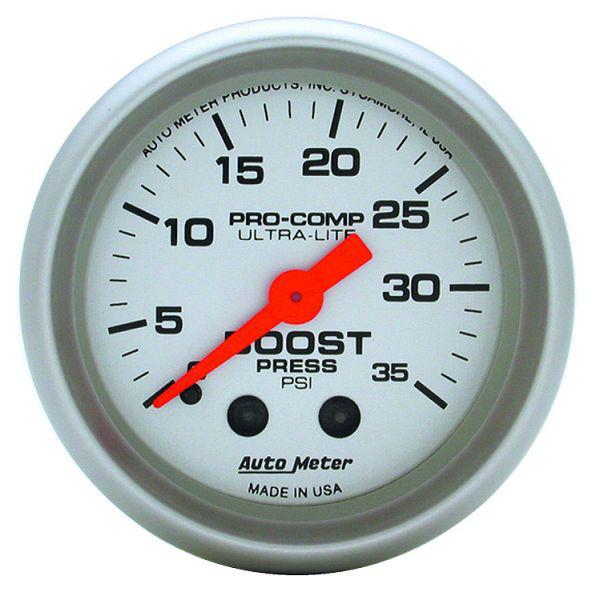 Auto meter 4304 ultra lite 2 1/16" mechanical boost gauge 0-35 psi