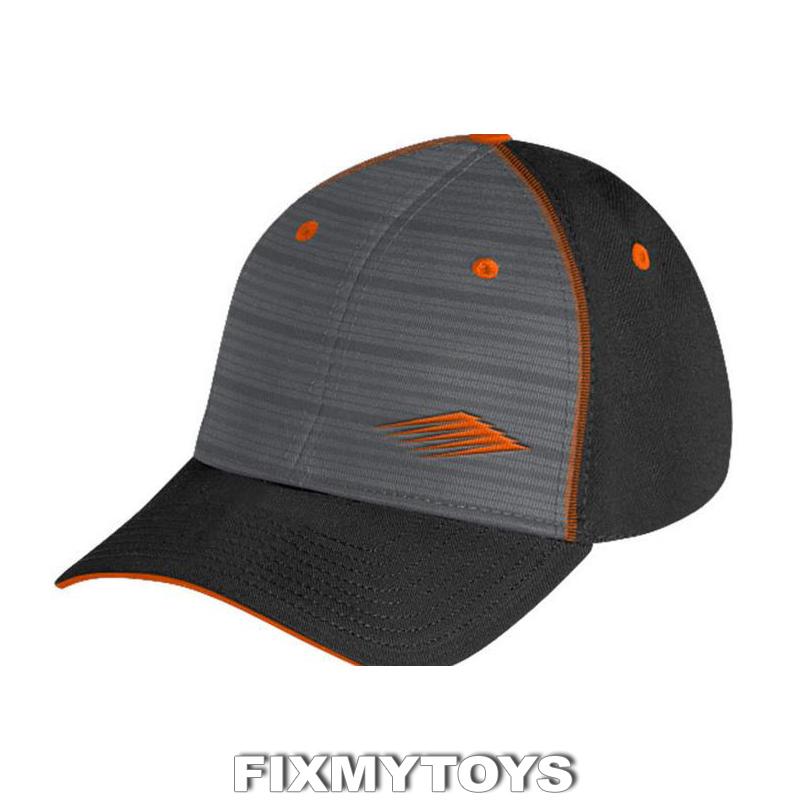Oem polaris rzr flint creek charcoal & orange fitted baseball cap sizes l-xl