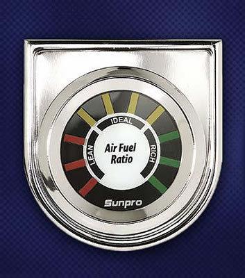 Sunpro analog styleline electrical air/fuel ratio gauge 2" dia black face cp8200