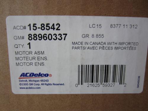 GM 88960337 ACDelco 15-8542 Blower Motor 92-99 Buick Le Sabre 91-96 Park Avenue , US $50.96, image 2