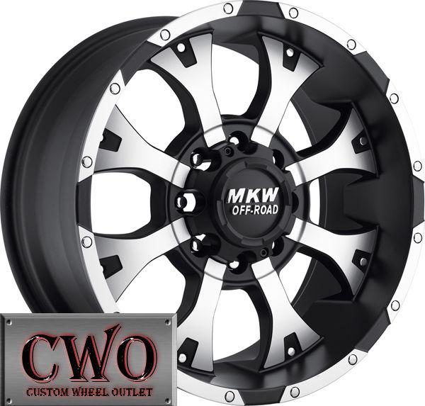 20 black mkw m85 wheels rims 5x139.7 5 lug dodge ram dakota durango f-150