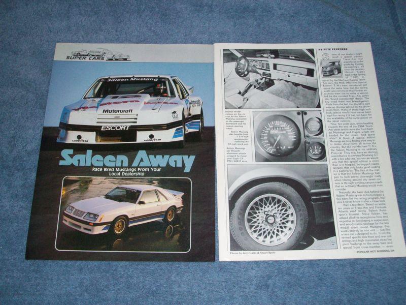 1984 saleen mustang info article "saleen away"