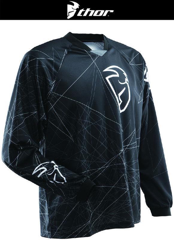 Thor static black off-road dirt bike jersey mx atv dual sport 2014
