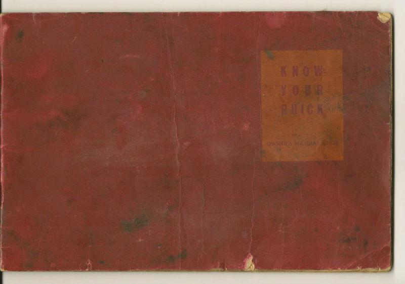 Original     1936 buick owners manual   "know your buick"   original