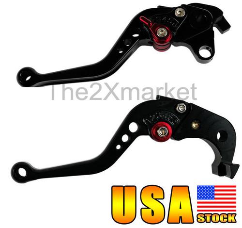 Upgrade shorty two fingers cnc black levers brake clutch for honda cb1000r 08-12