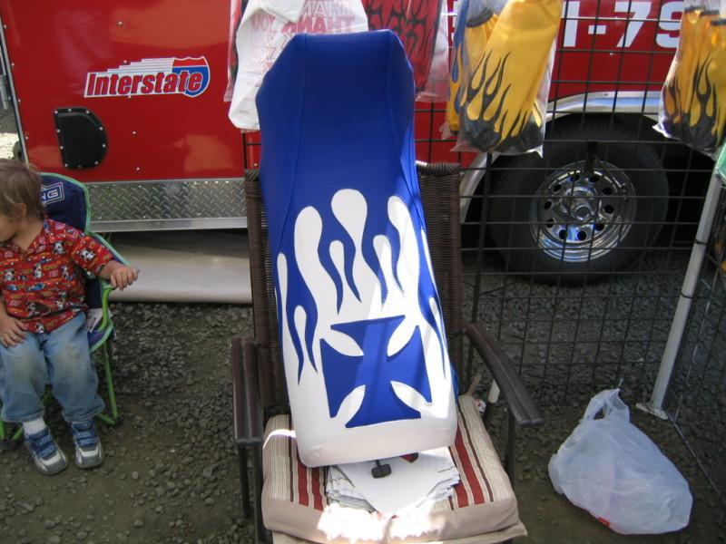 Yamaha banshee blue cross flame motoghg seat cover  #ghg2224scptbk2224