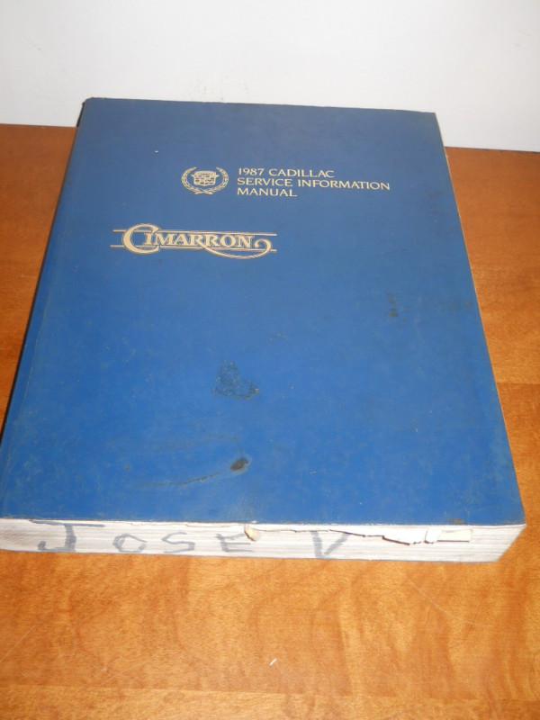 1987 cadillac cimarron original h-2410 service information / shop manual