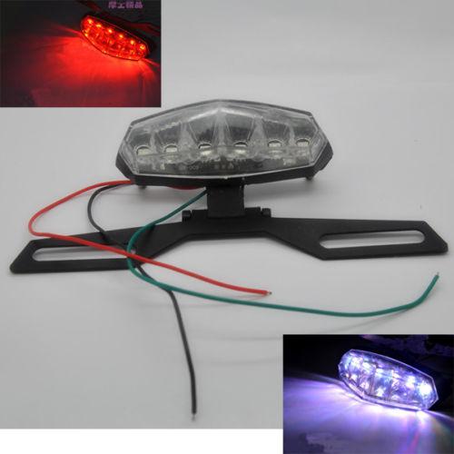 Plate light smoke universal 6 led motorcycle rear led brake/tail/turn/license