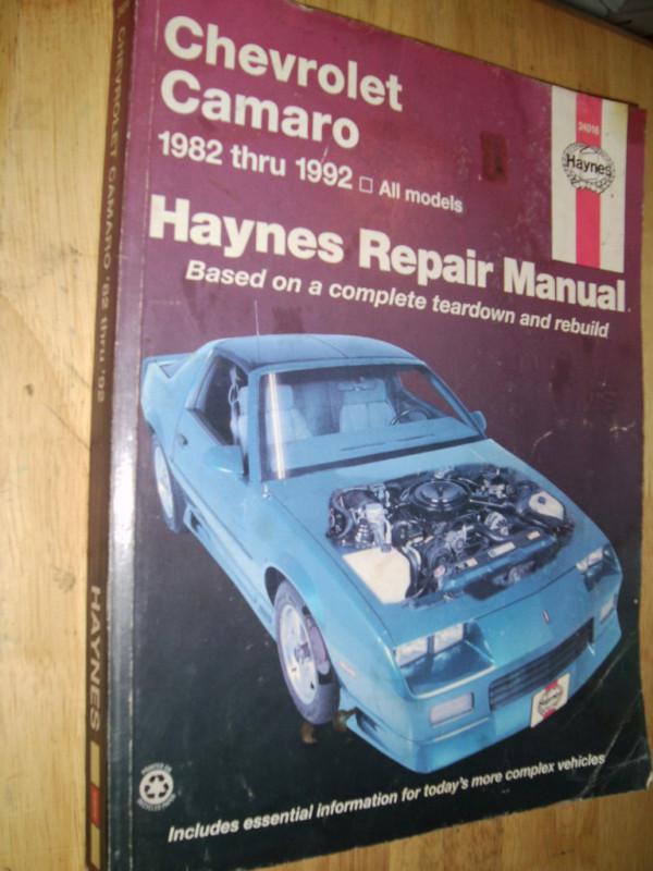 1982-1992 chevrolet camaro shop manual 89 88 87 86 85+