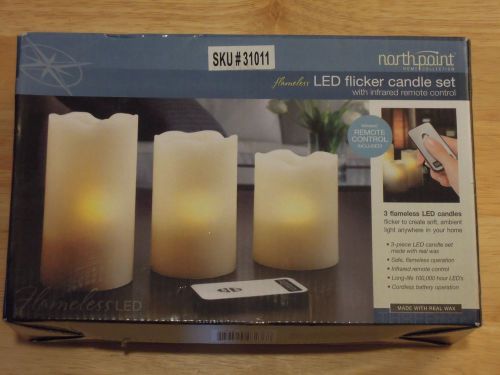 Newest northpoint gm8236 3-piece led flicker candle set lavatory lights
