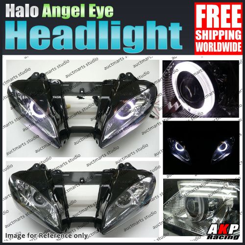 For yamaha yzf r6 06-07 halo angel eye hid led headlight lamp assembly white gs