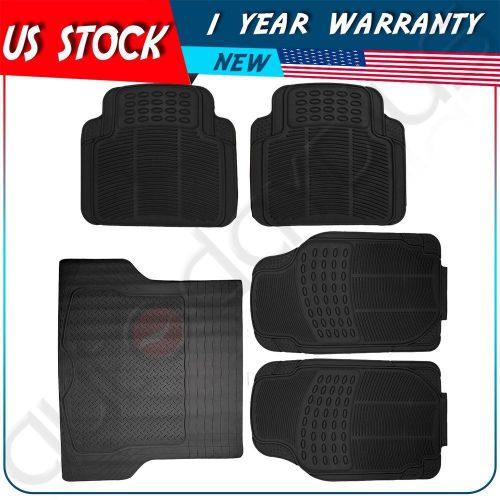 Find Black All Weather Car Rubber Floor Mats 5pc Set Diamond Fit Heavy