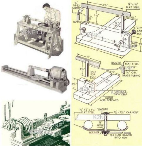 Two wood lathes you can build - plans on cd - diy - k2ne web store