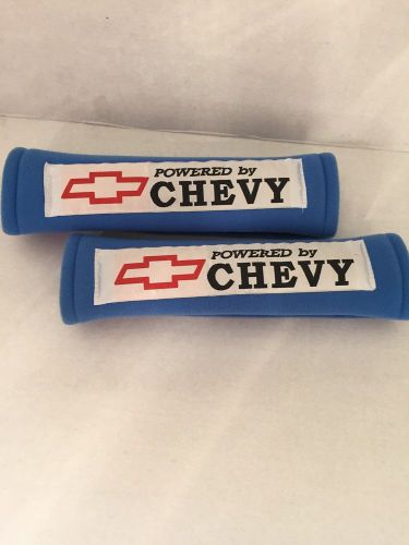Blue seat belt cover shoulder pads in 2 pcs-chevy