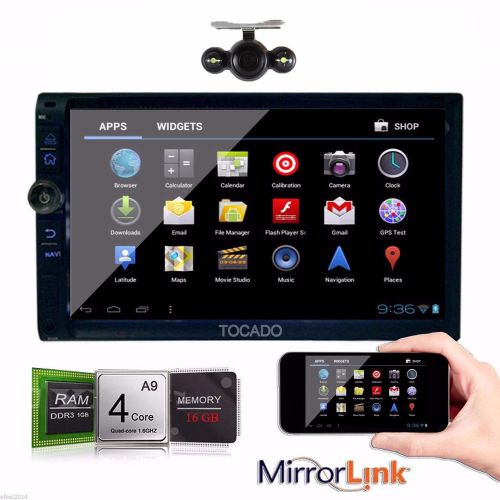 Camera+7" android quad-core gps car stereo cd dvd player built-in wifi  bt usb